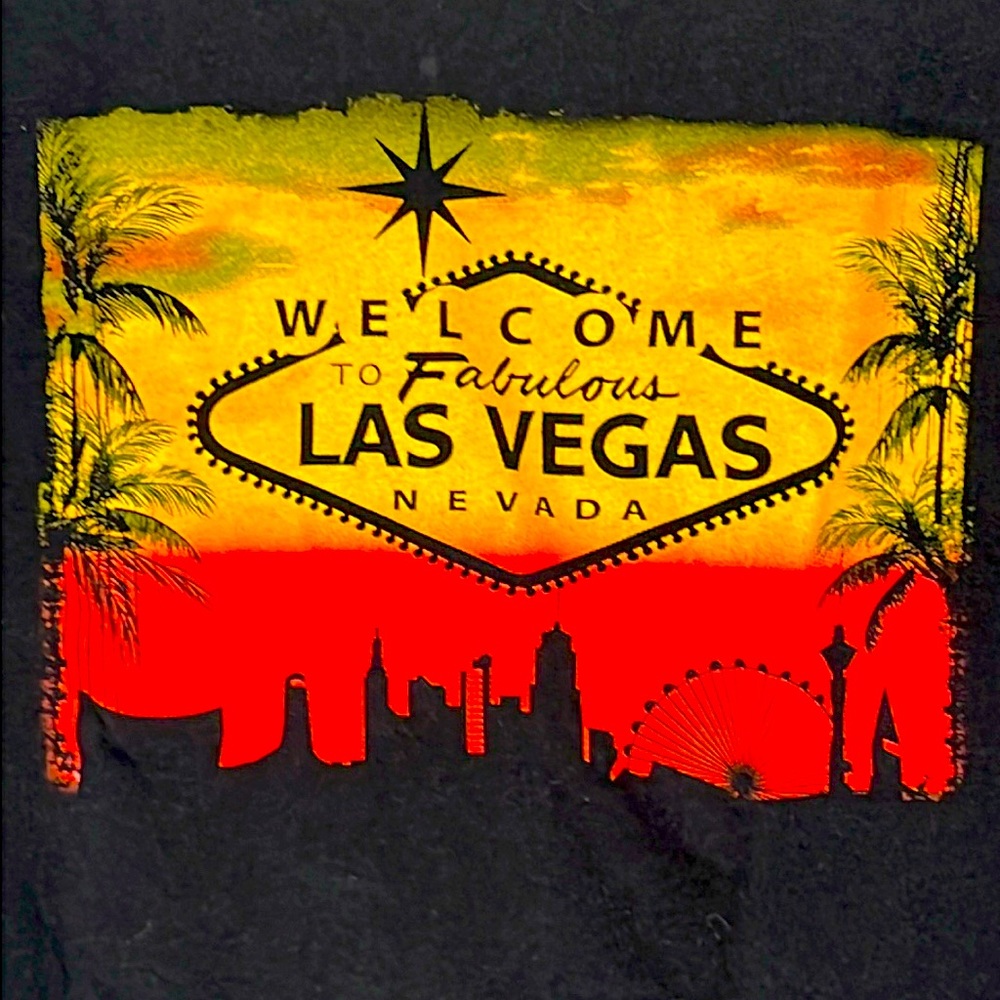 Las Vegas welcome graphic medium short sleeve black men’s t-shirt